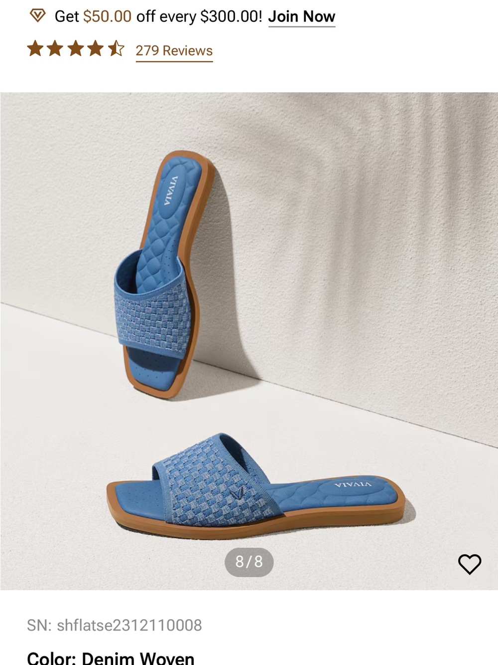 Denim Woven Slide Sandals - Blue - Picture 8 of 8